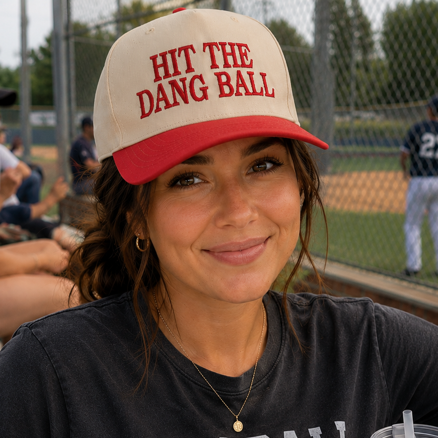 "Hit the Dang Ball" Embroidered Twill Trucker Hat
