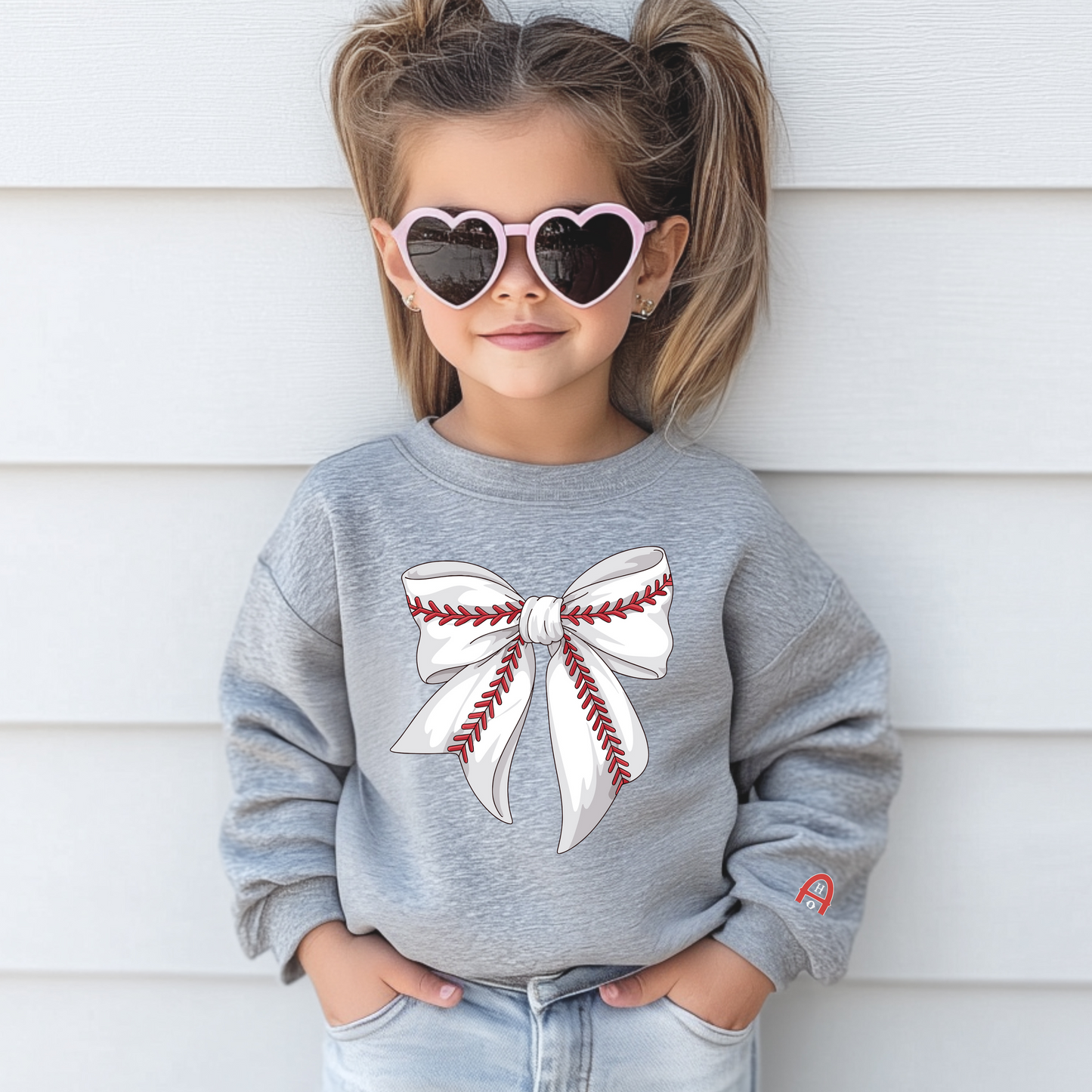 Baseball Bow with AHQ Logo on Sleeve - KIDS