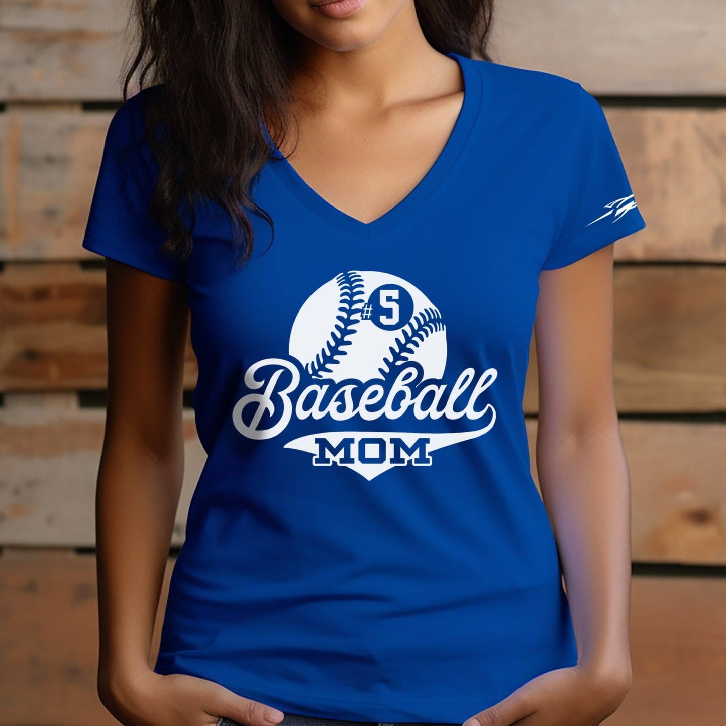 CDBL - Ladies V-Neck Baseball Mom Tee