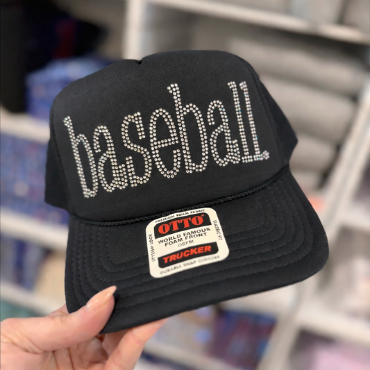 Baseball Rhinestone Trucker Hat