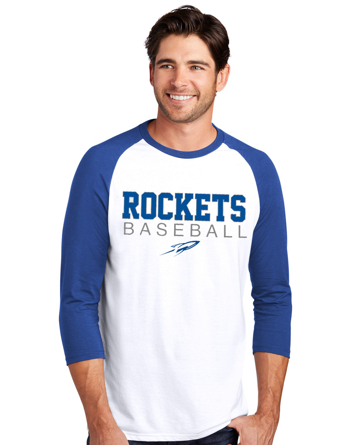CDBL or Rockets 3/4 Sleeve Raglan Baseball Tee