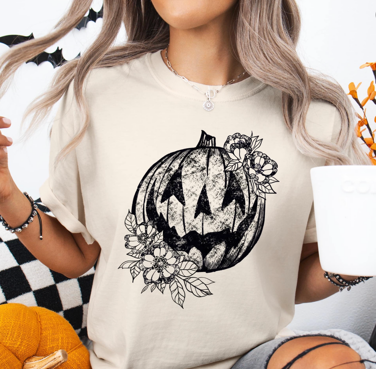 Floral Grunge Pumpkin