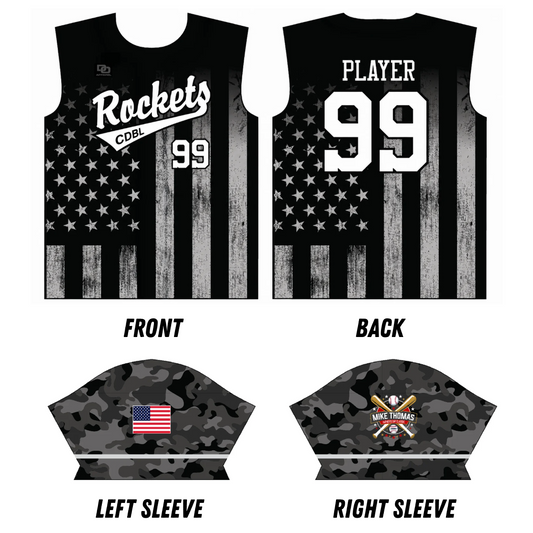 CDBL - 2026 Rockets Father's Day Jersey - B/W Flag - Adult and Youth