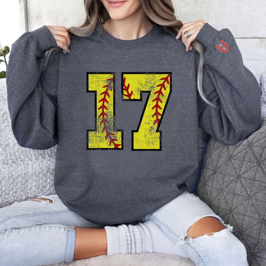 AHQ Distressed Softball Number