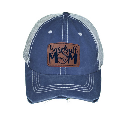 Vintage Hat with Baseball Mom Patch