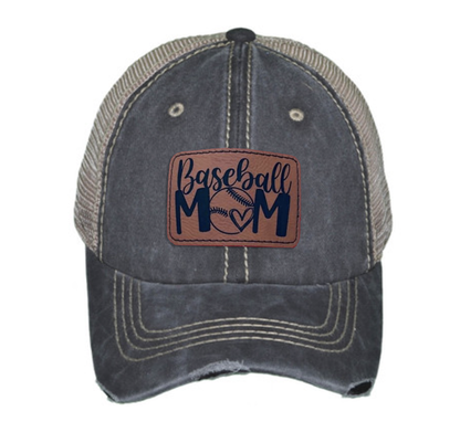 Vintage Hat with Baseball Mom Patch