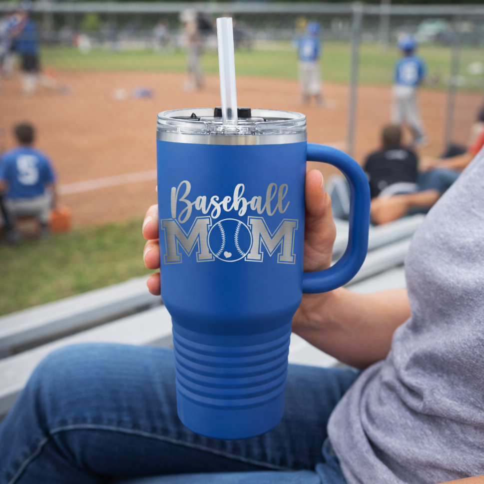 CDBL - Baseball Mom 32 oz. Polar Camel Travel Mug with Snap Lid and Straw
