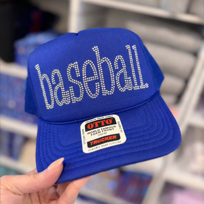 Baseball Rhinestone Trucker Hat