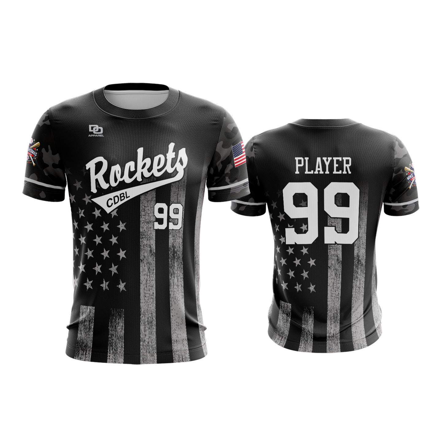 CDBL - 2026 Rockets Father's Day Jersey - B/W Flag - Adult and Youth