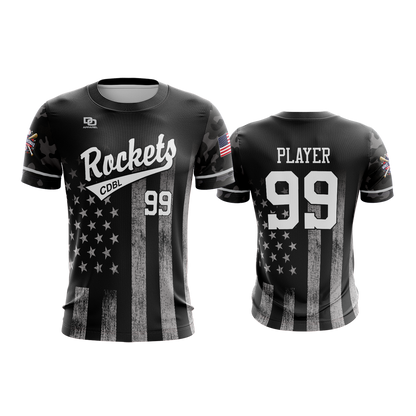 CDBL - 2026 Rockets Father's Day Jersey - B/W Flag - Adult and Youth
