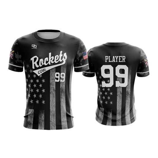 CDBL - 2026 Rockets Father's Day Jersey - B/W Flag - Adult and Youth