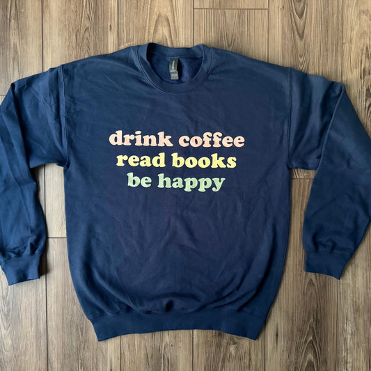 PF - Medium - Crew Neck Gildan Sweatshirt in Navy, Image pressed on wrong size for customer