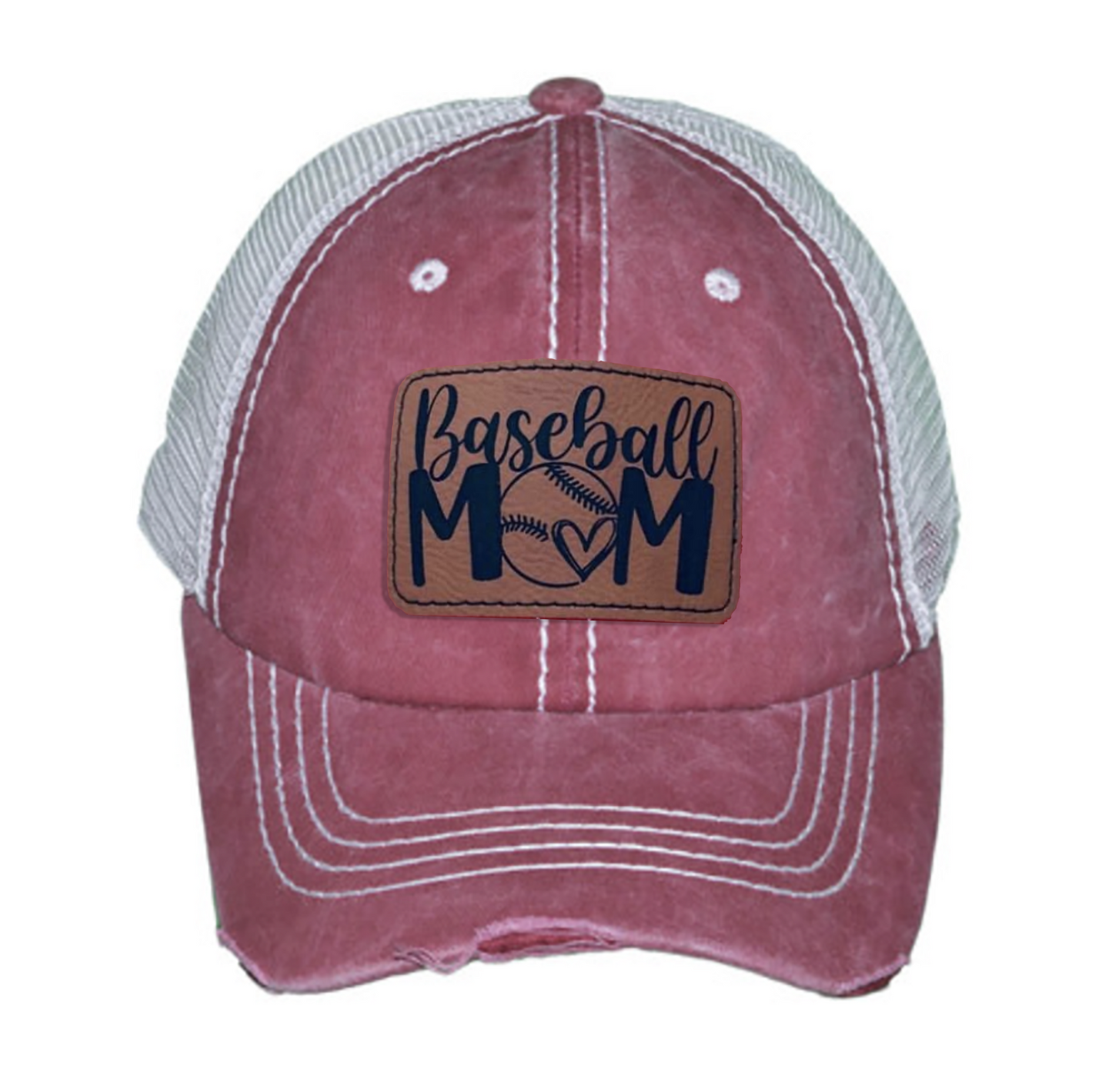 Vintage Hat with Baseball Mom Patch