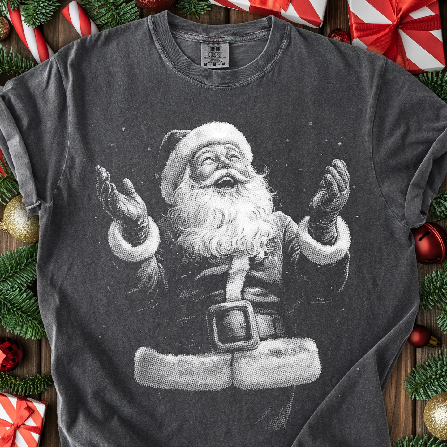 Vintage Half-Tone Santa