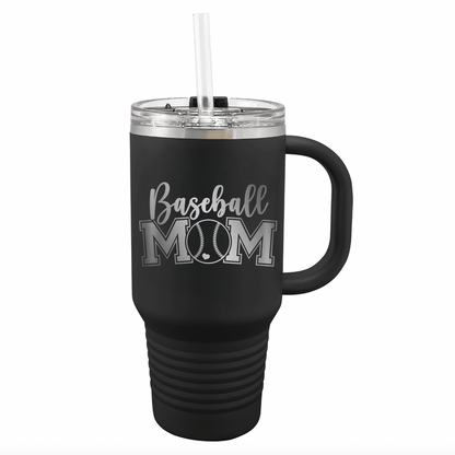 CDBL - Baseball Mom 32 oz. Polar Camel Travel Mug with Snap Lid and Straw