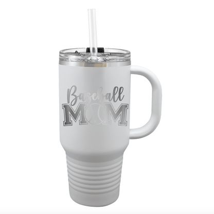 CDBL - Baseball Mom 32 oz. Polar Camel Travel Mug with Snap Lid and Straw