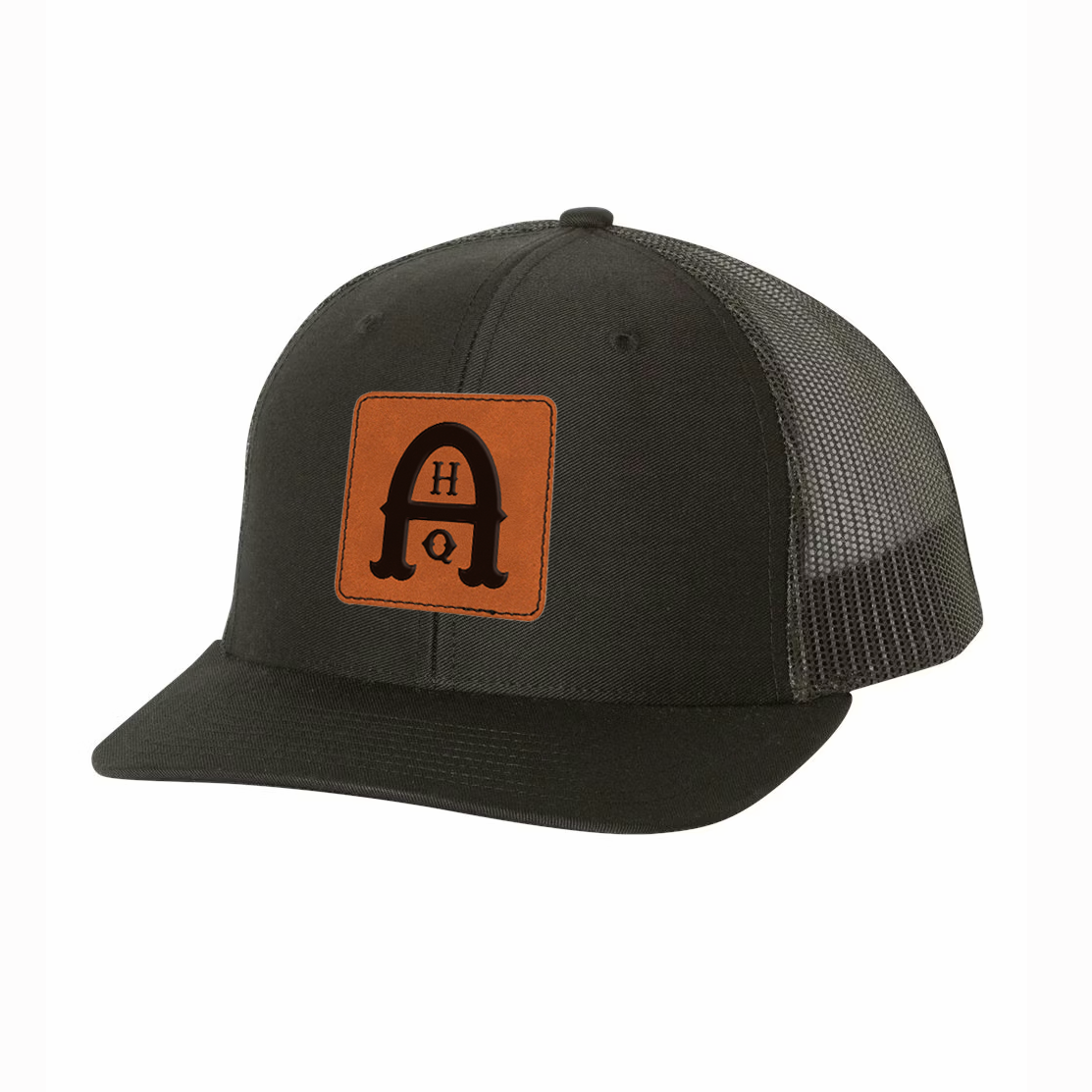 AHQ - Snapback Hat with Leather Patch with AHQ Logo