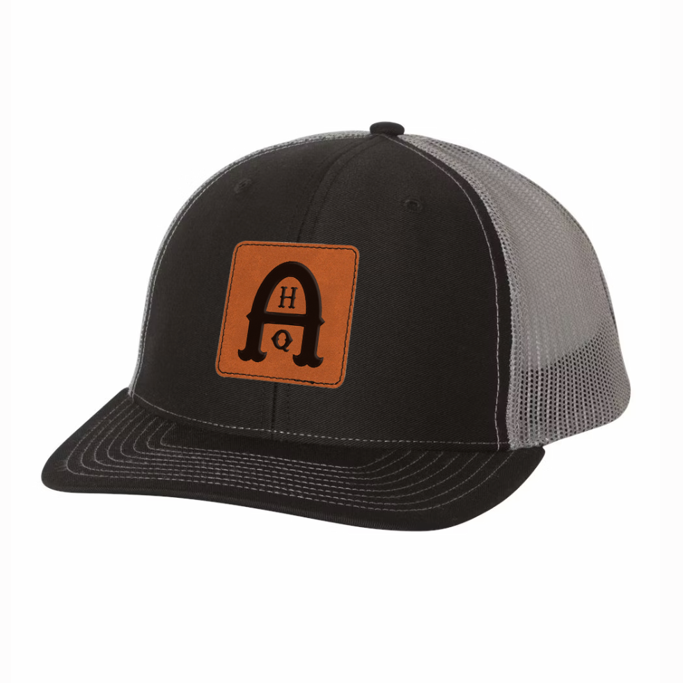 AHQ - Snapback Hat with Leather Patch with AHQ Logo