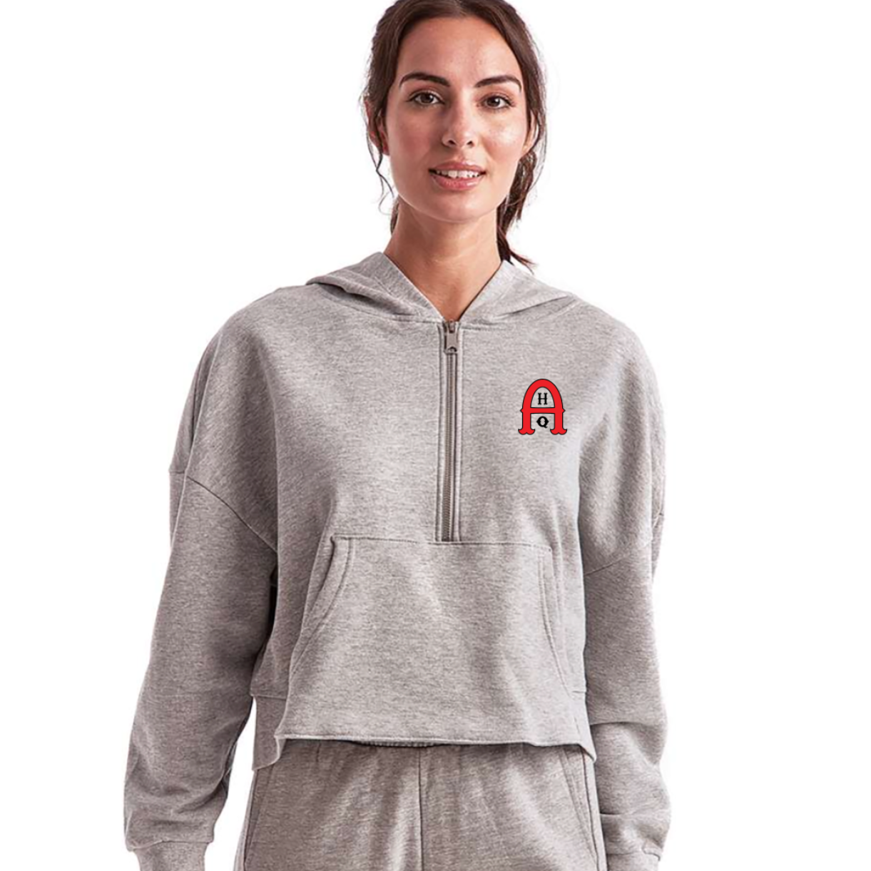 AHQ - TriDri Half-Zip Cropped Hooded Sweatshirt