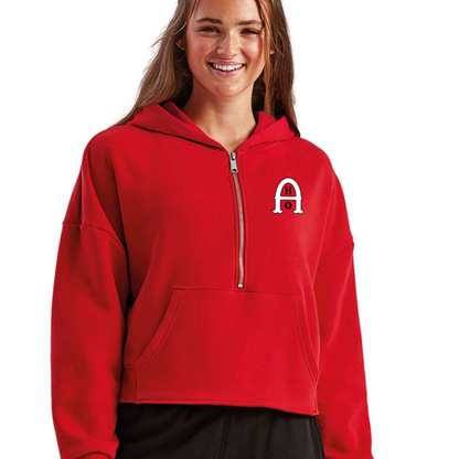 AHQ - TriDri Half-Zip Cropped Hooded Sweatshirt
