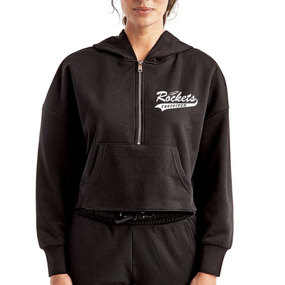 CDGS - TriDri Half-Zip Cropped Hooded Sweatshirt - FASTPITCH Logo