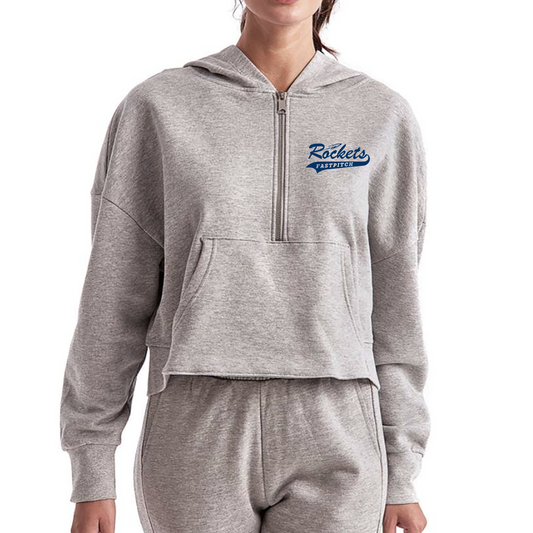 CDGS - TriDri Half-Zip Cropped Hooded Sweatshirt - FASTPITCH Logo