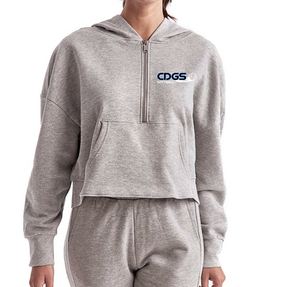 CDGS - TriDri Half-Zip Cropped Hooded Sweatshirt - CDGS Logo