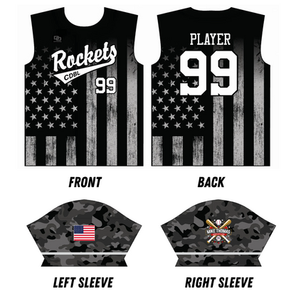 CDBL - 2026 Rockets Father's Day Jersey - B/W Flag - Adult and Youth
