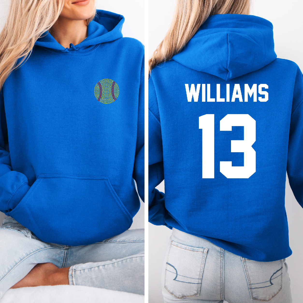 CDGS - Rhinestone Pocket Softball Shirt w/ Name and Number