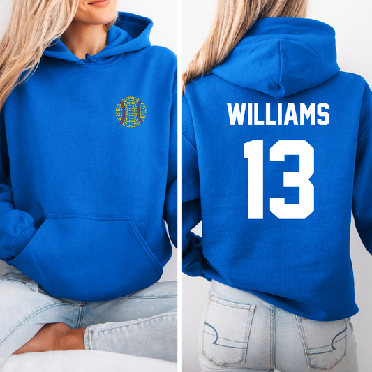 CDGS - Rhinestone Pocket Softball Shirt w/ Name and Number