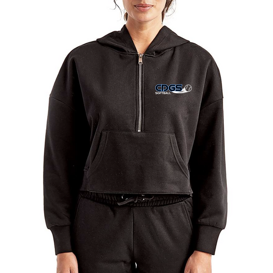 CDGS - TriDri Half-Zip Cropped Hooded Sweatshirt - CDGS Logo