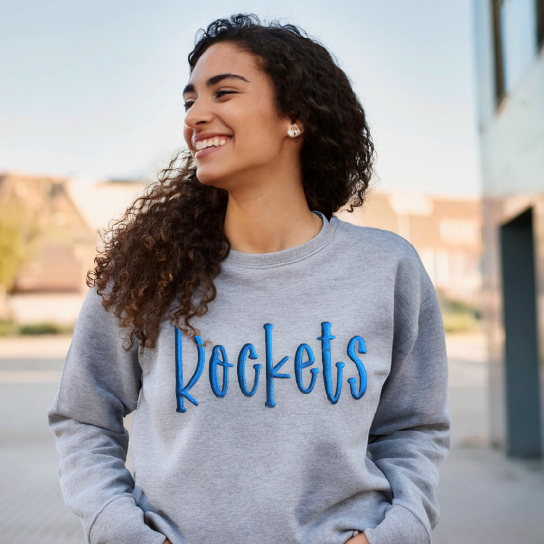 CDBL - Blue Metallic PUFF PRINT - Rockets or CDBL