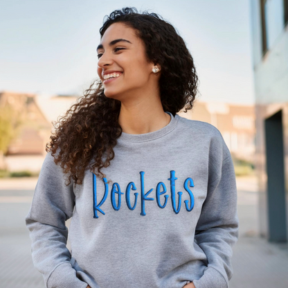 CDBL - Blue Metallic PUFF PRINT - Rockets or CDBL