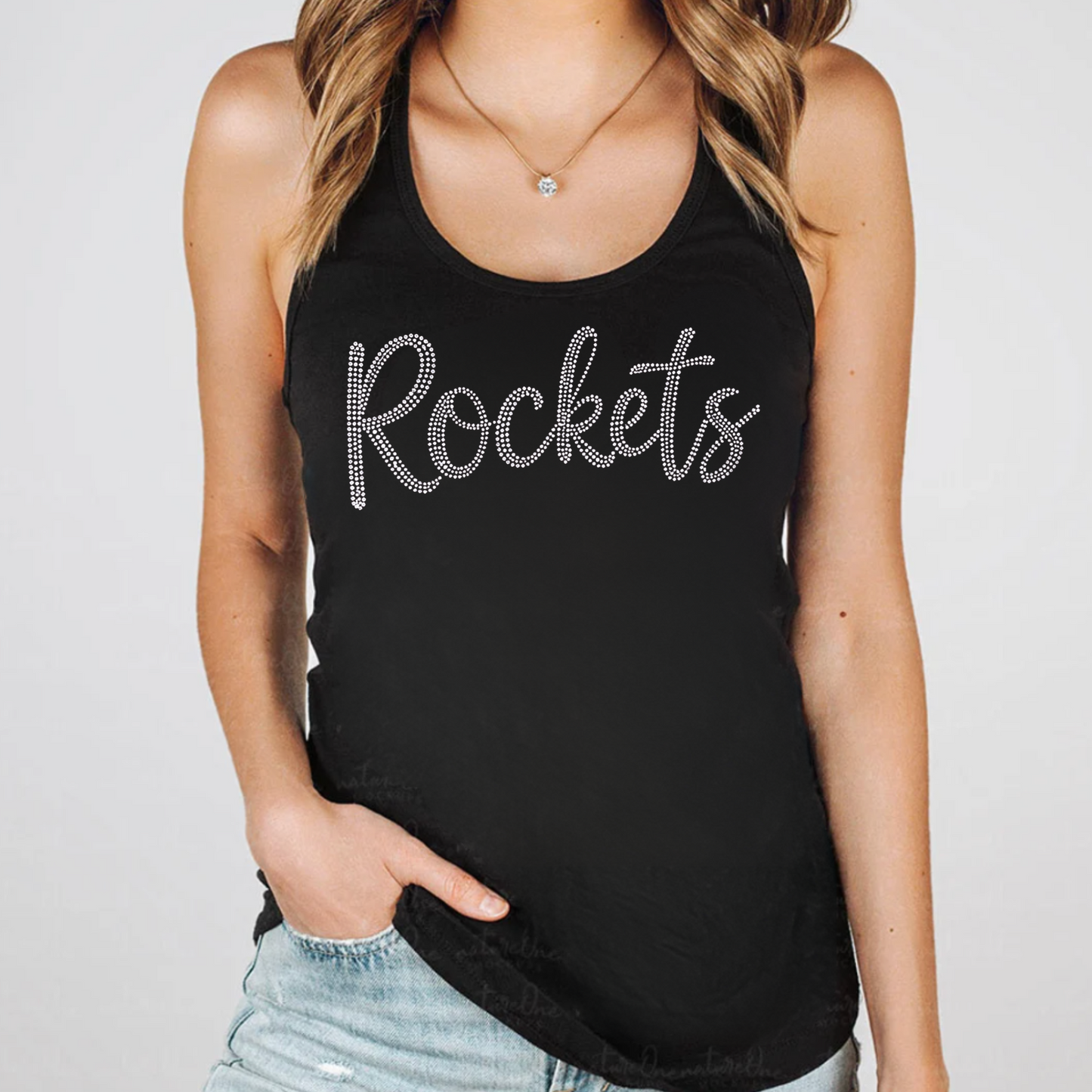 Ladies Tank or V Neck Rockets SPANGLE Design