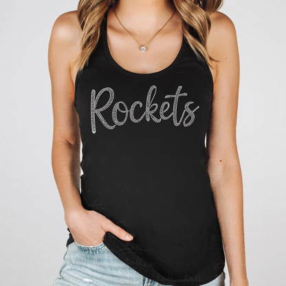 Ladies Tank or V Neck Rockets SPANGLE Design