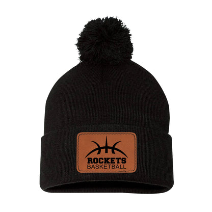 BBBL - Beanie with Leather Patch - BBBL or ROCKETS Logo
