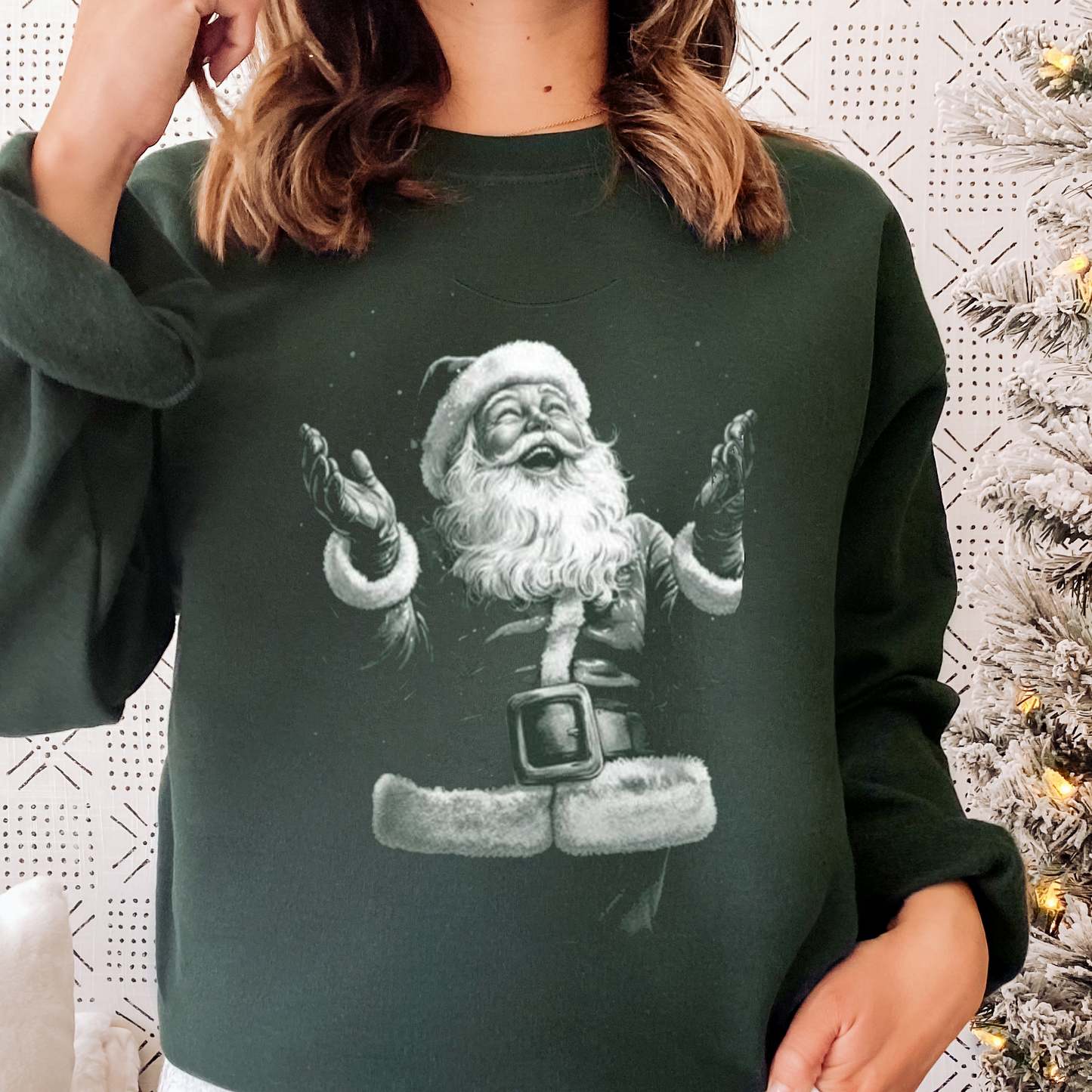 Vintage Half-Tone Santa