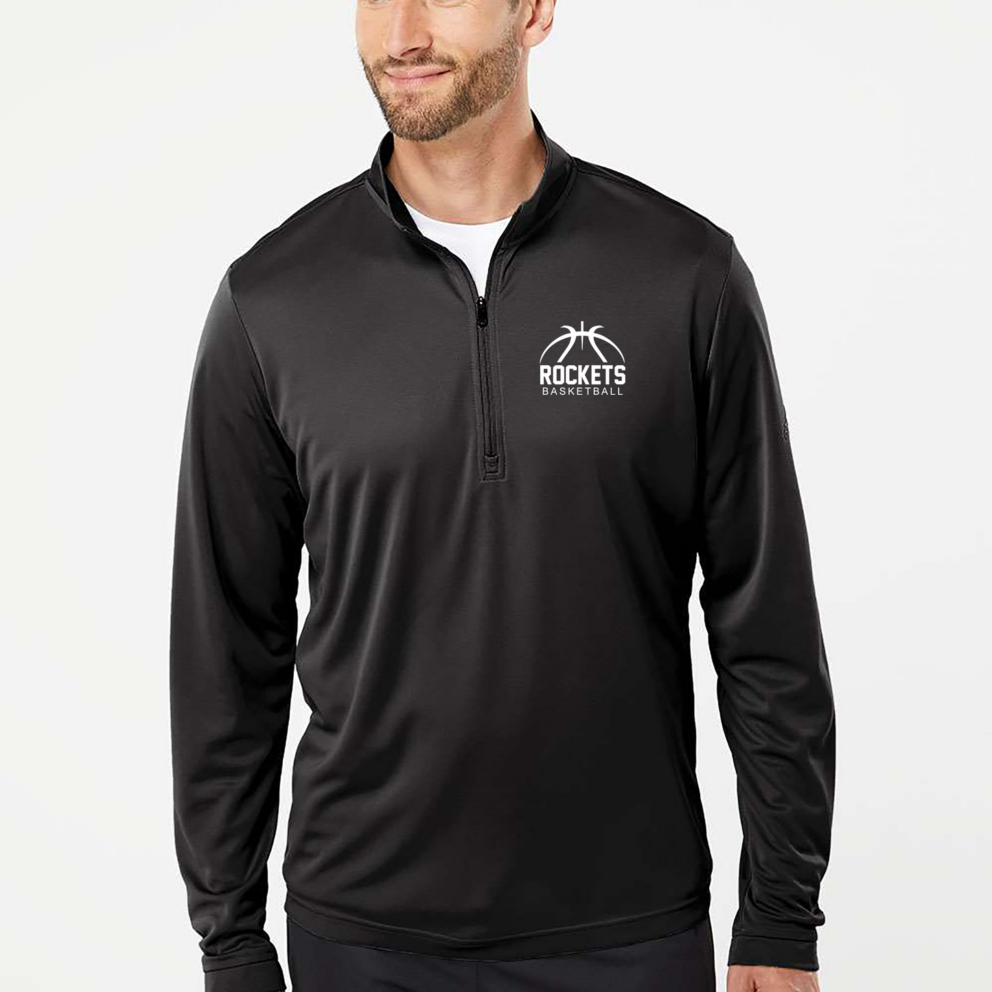 BBBL - Adidas Men's Lightweight Quarter-Zip Pullover - BBBL or ROCKETS Logo