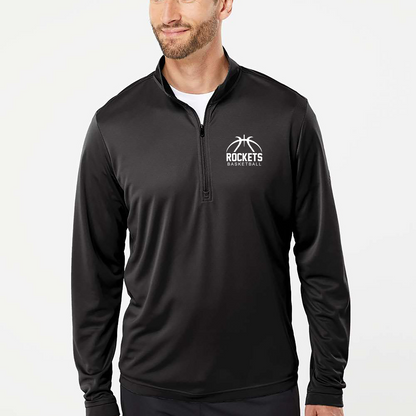 BBBL - Adidas Men's Lightweight Quarter-Zip Pullover - BBBL or ROCKETS Logo
