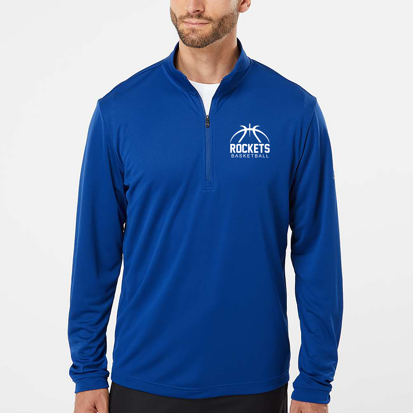 BBBL - Adidas Men's Lightweight Quarter-Zip Pullover - BBBL or ROCKETS Logo