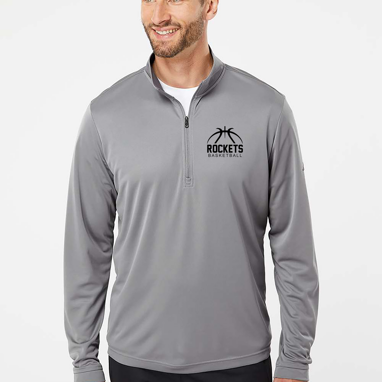 BBBL - Adidas Men's Lightweight Quarter-Zip Pullover - BBBL or ROCKETS Logo